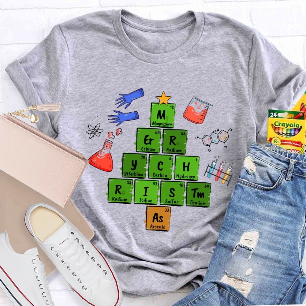Merry Christmas Science Teacher T-shirt
