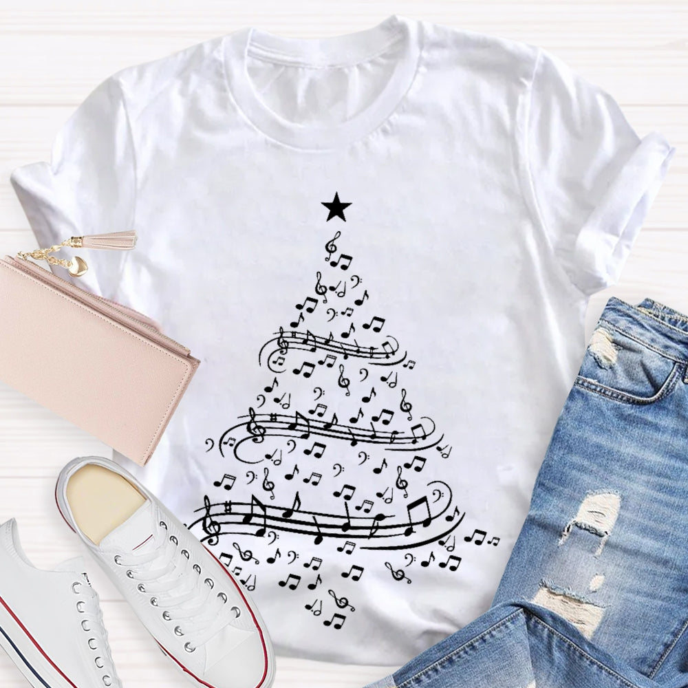 Musical Notes Christmas Tree T-shirt