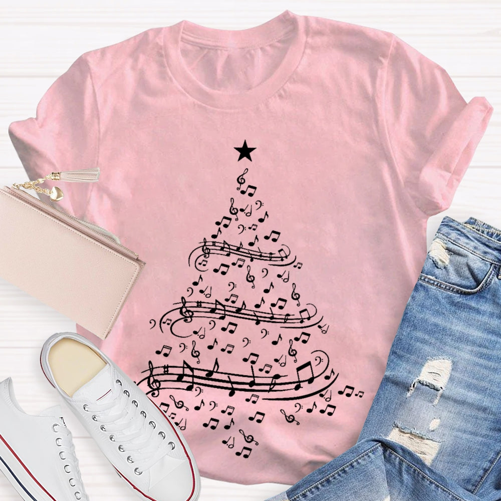 Musical Notes Christmas Tree T-shirt