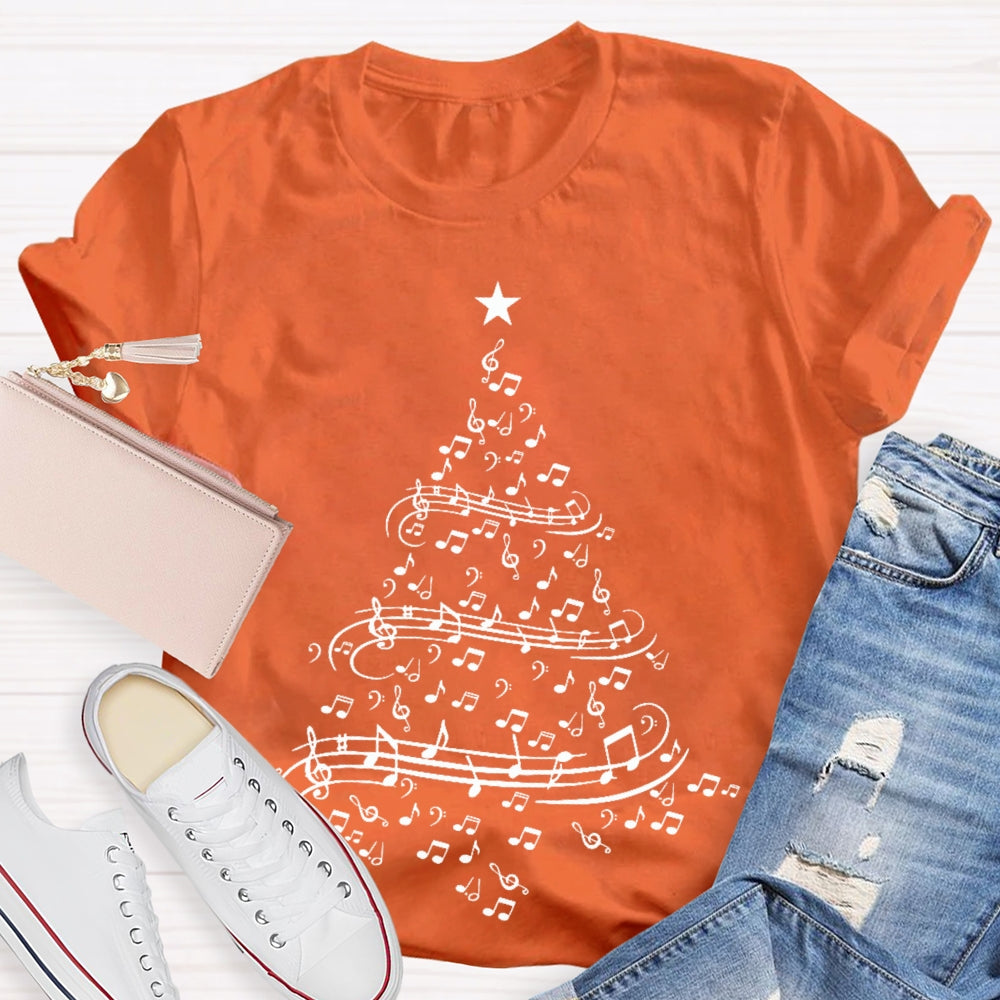 Musical Notes Christmas Tree T-shirt