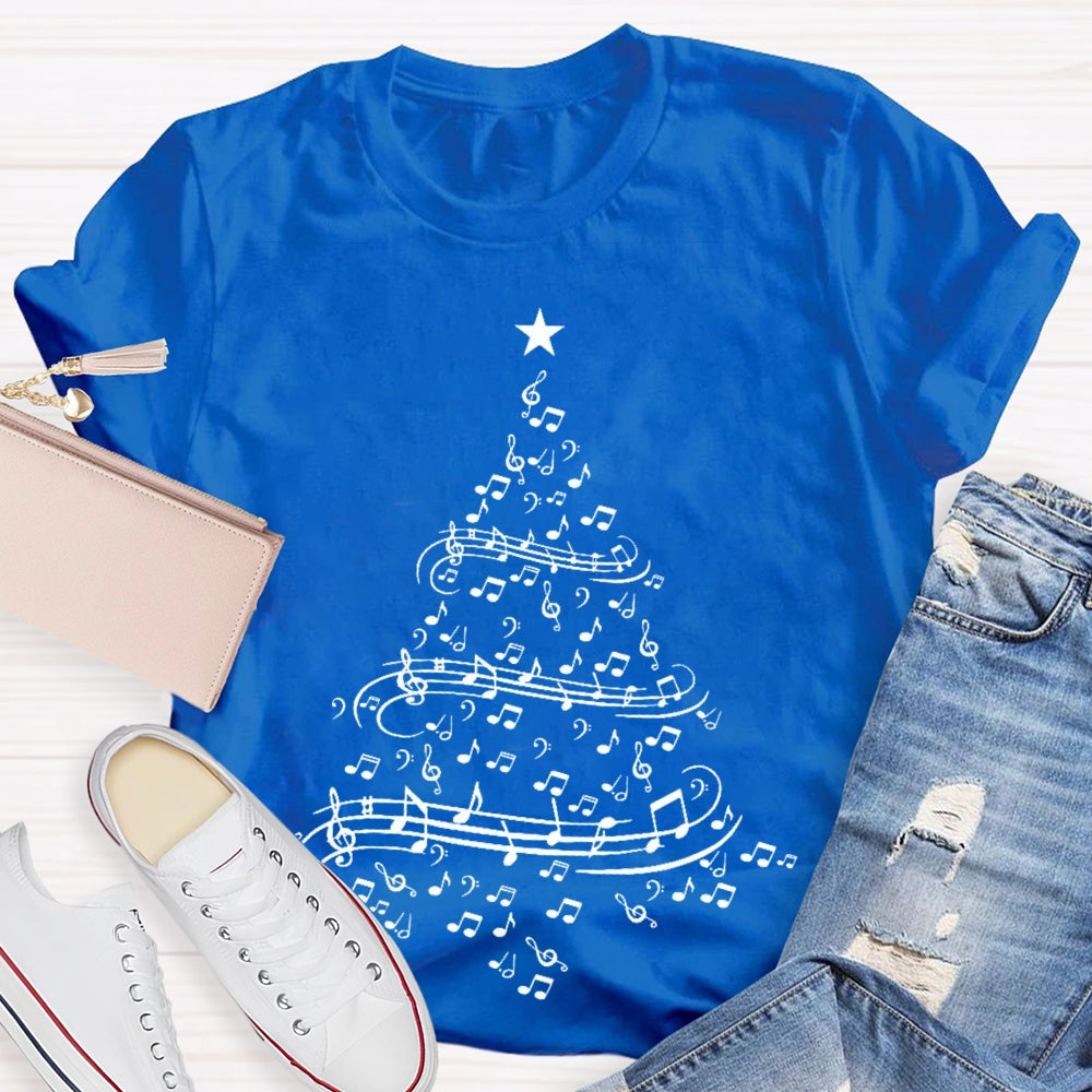 Musical Notes Christmas Tree T-shirt