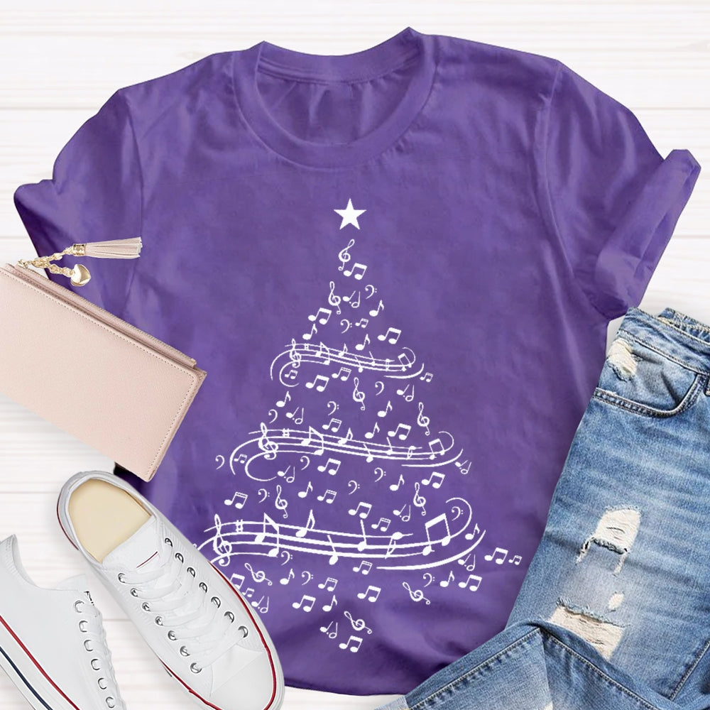 Musical Notes Christmas Tree T-shirt