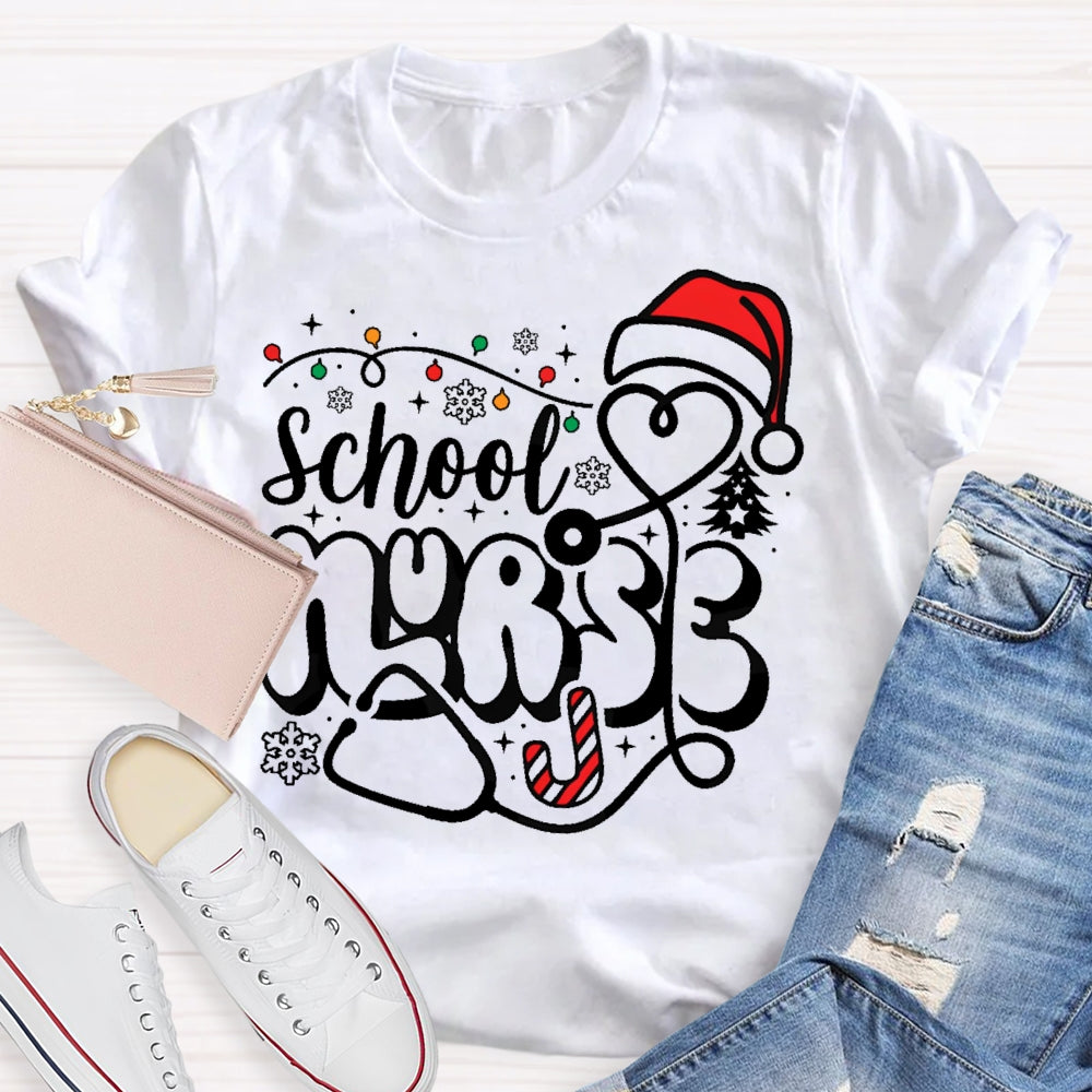 School Nurse Christmas Snowflake T-shirt
