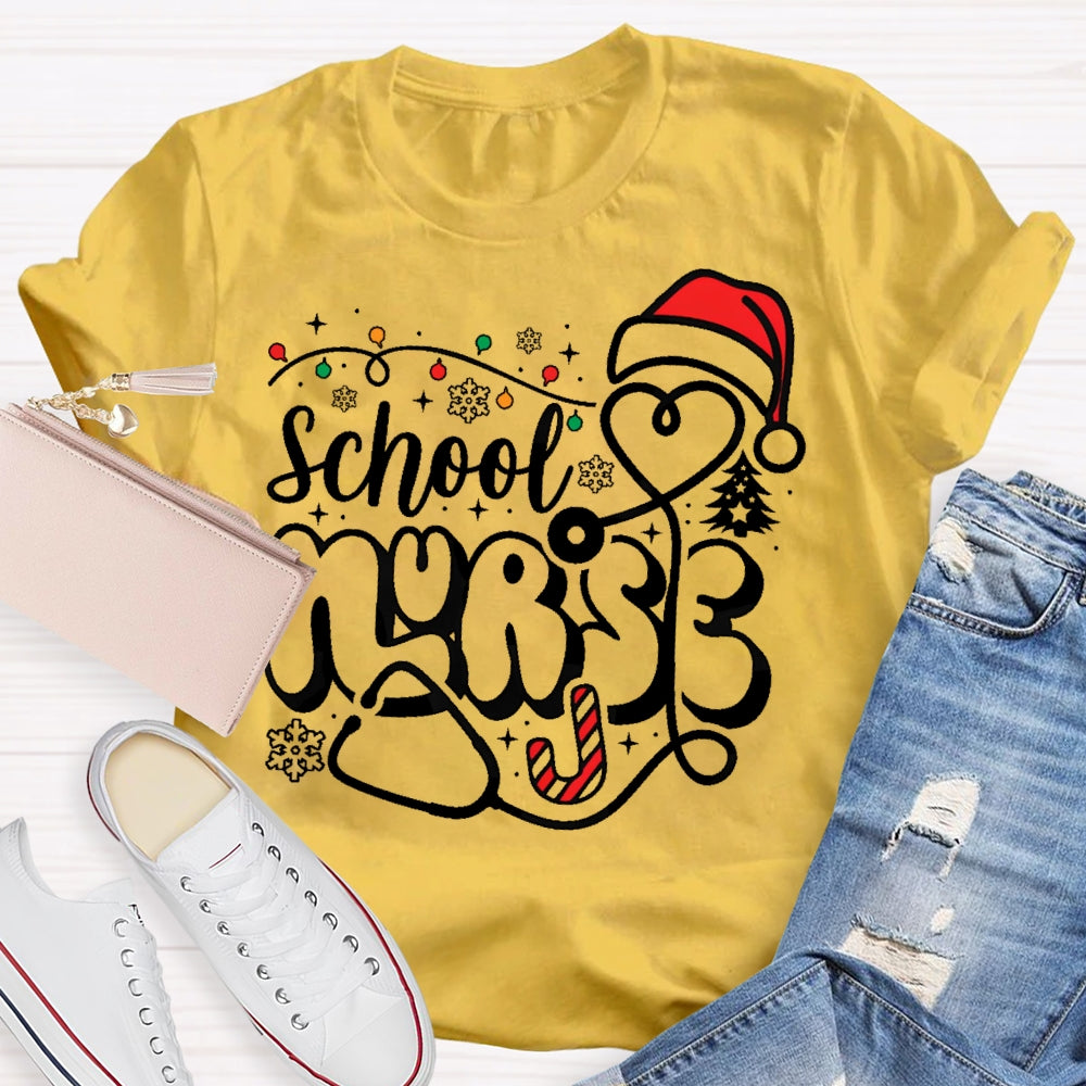 School Nurse Christmas Snowflake T-shirt