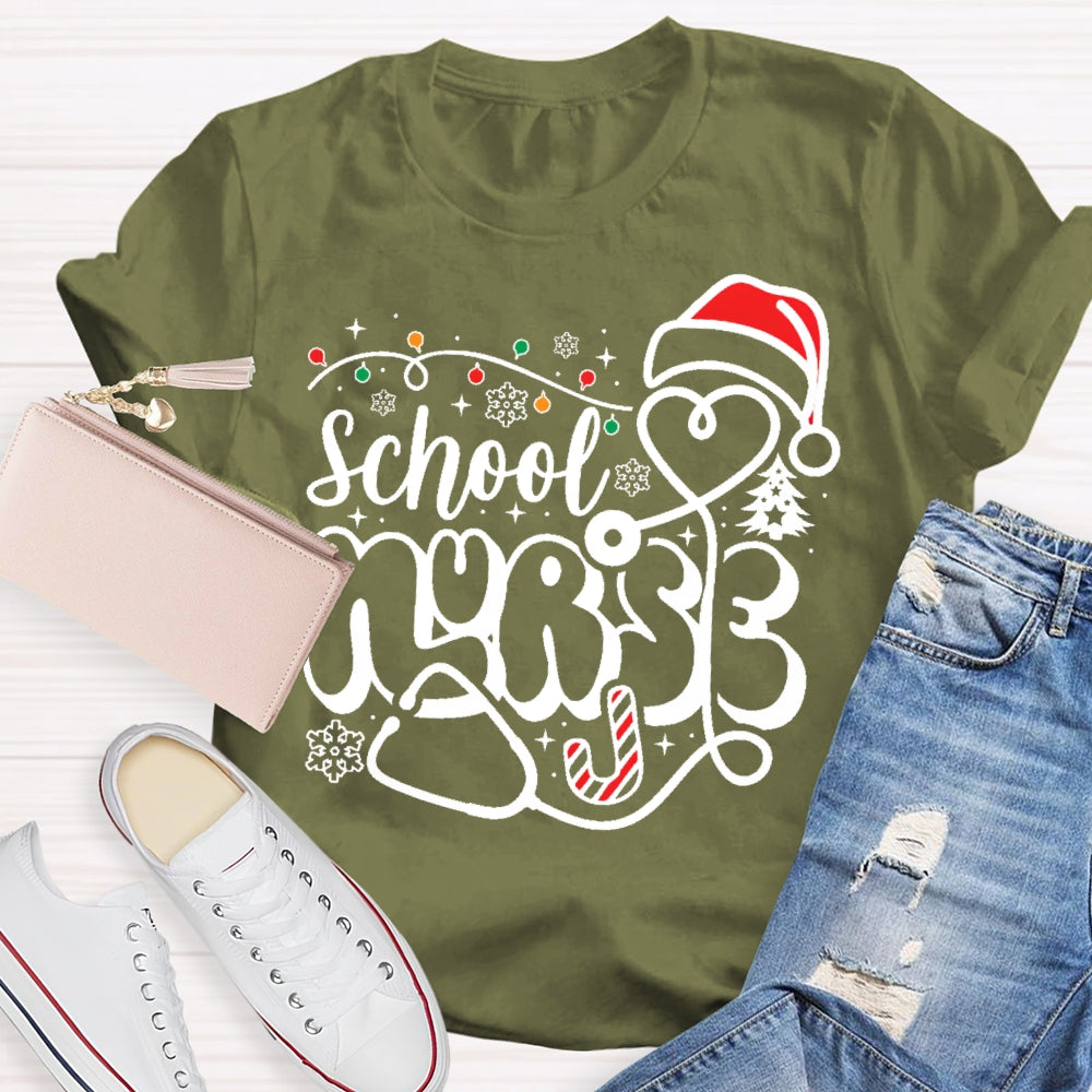 School Nurse Christmas Snowflake T-shirt