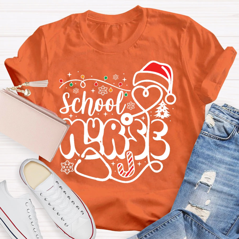 School Nurse Christmas Snowflake T-shirt