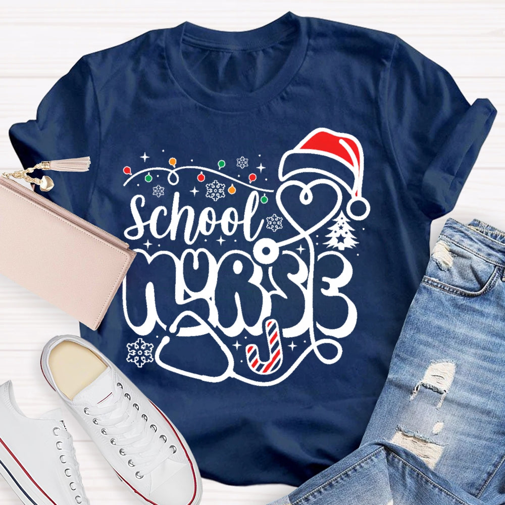 School Nurse Christmas Snowflake T-shirt