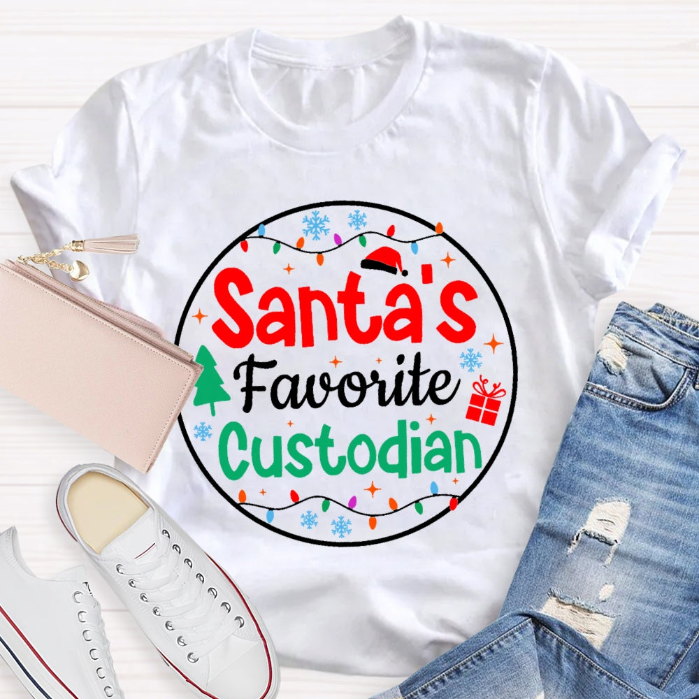 Santa's Favorite Custodian T-shirt