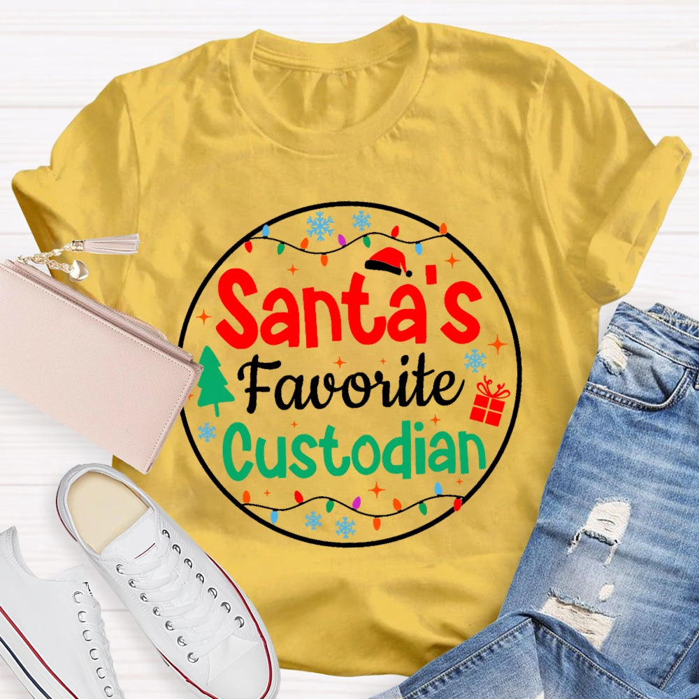 Santa's Favorite Custodian T-shirt