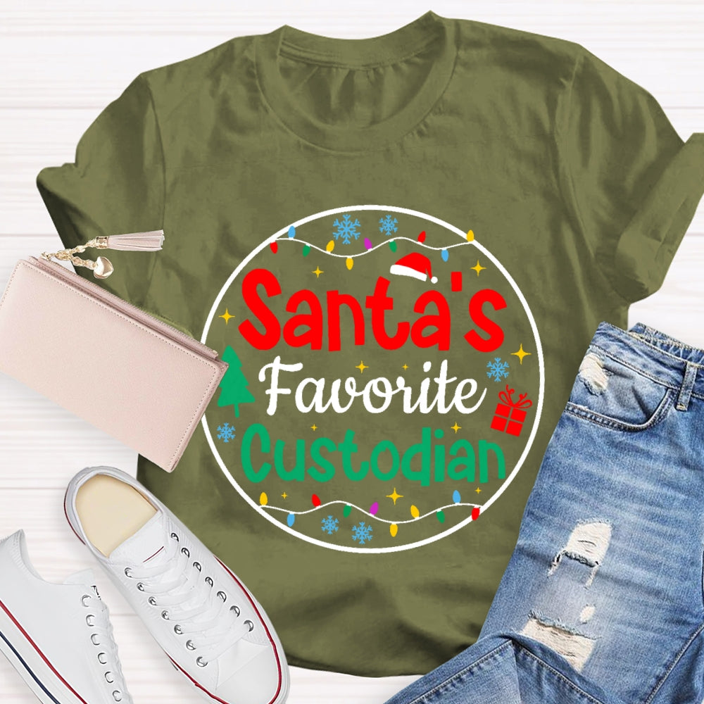 Santa's Favorite Custodian T-shirt