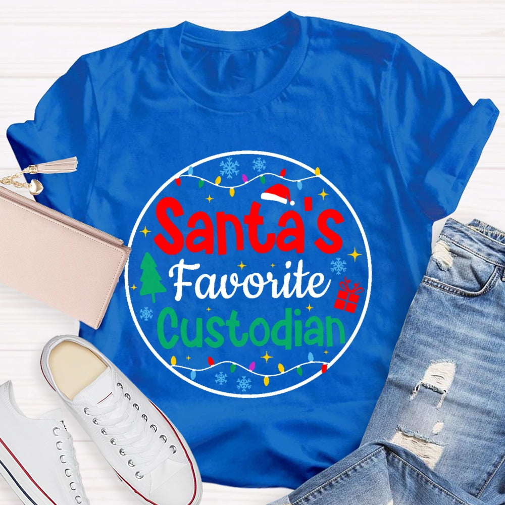 Santa's Favorite Custodian T-shirt