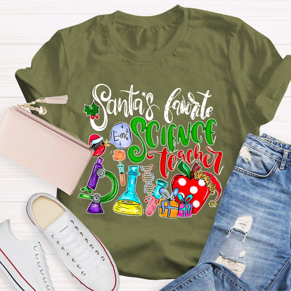 Santa's Favorite Science Teacher T-shirt