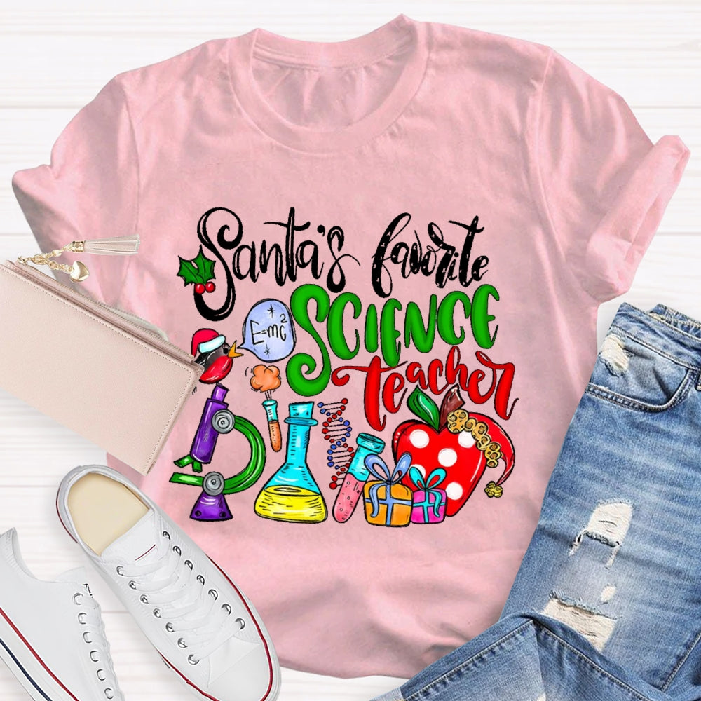 Santa's Favorite Science Teacher T-shirt