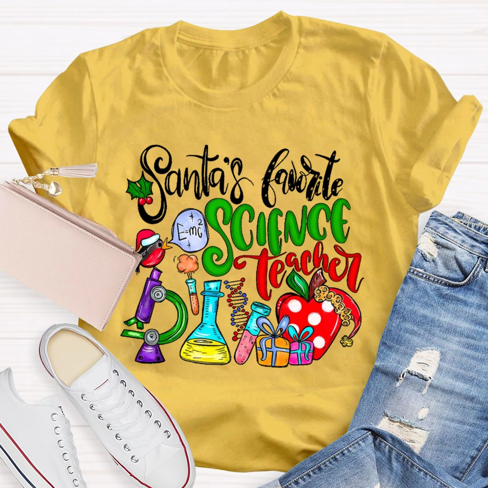 Santa's Favorite Science Teacher T-shirt
