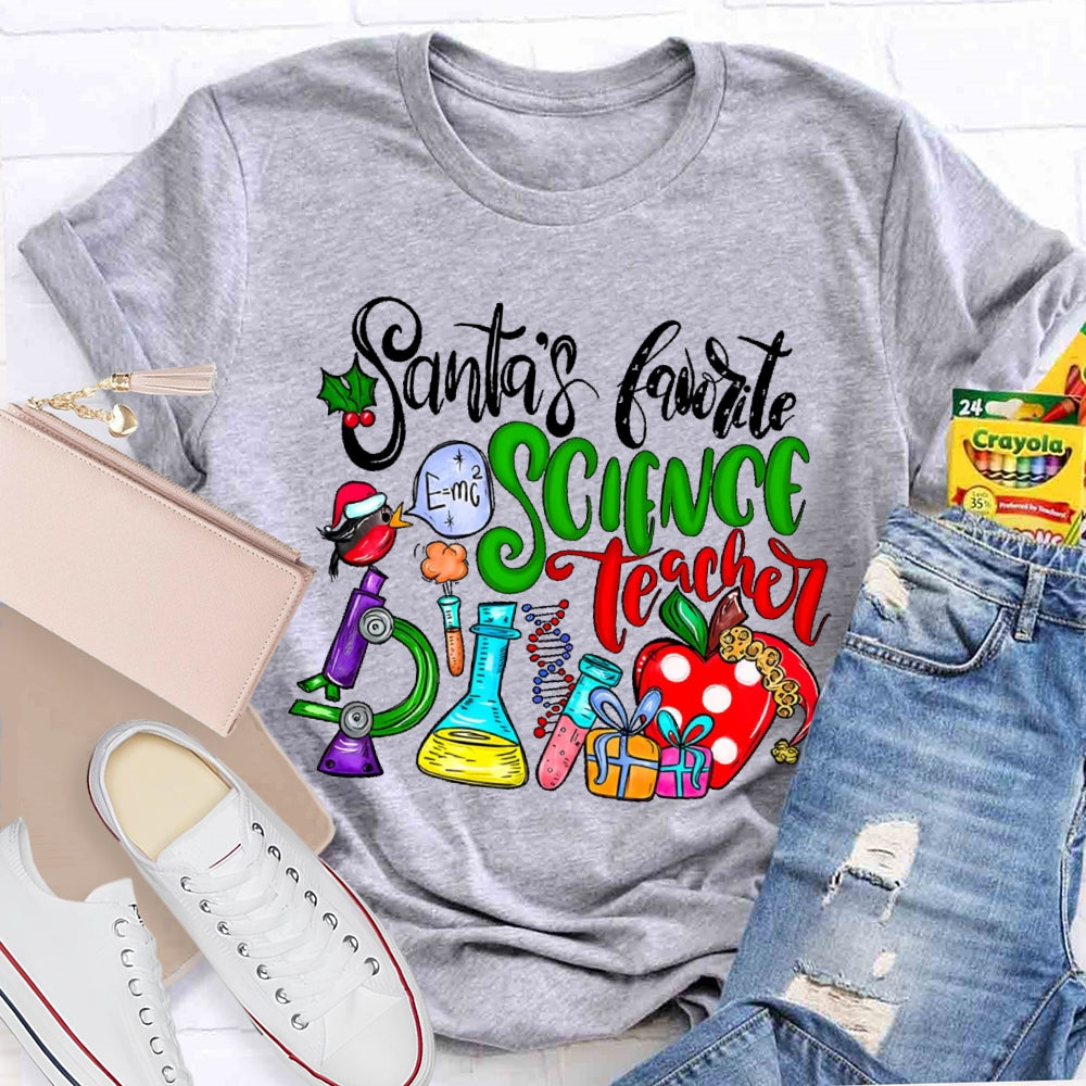 Santa's Favorite Science Teacher T-shirt