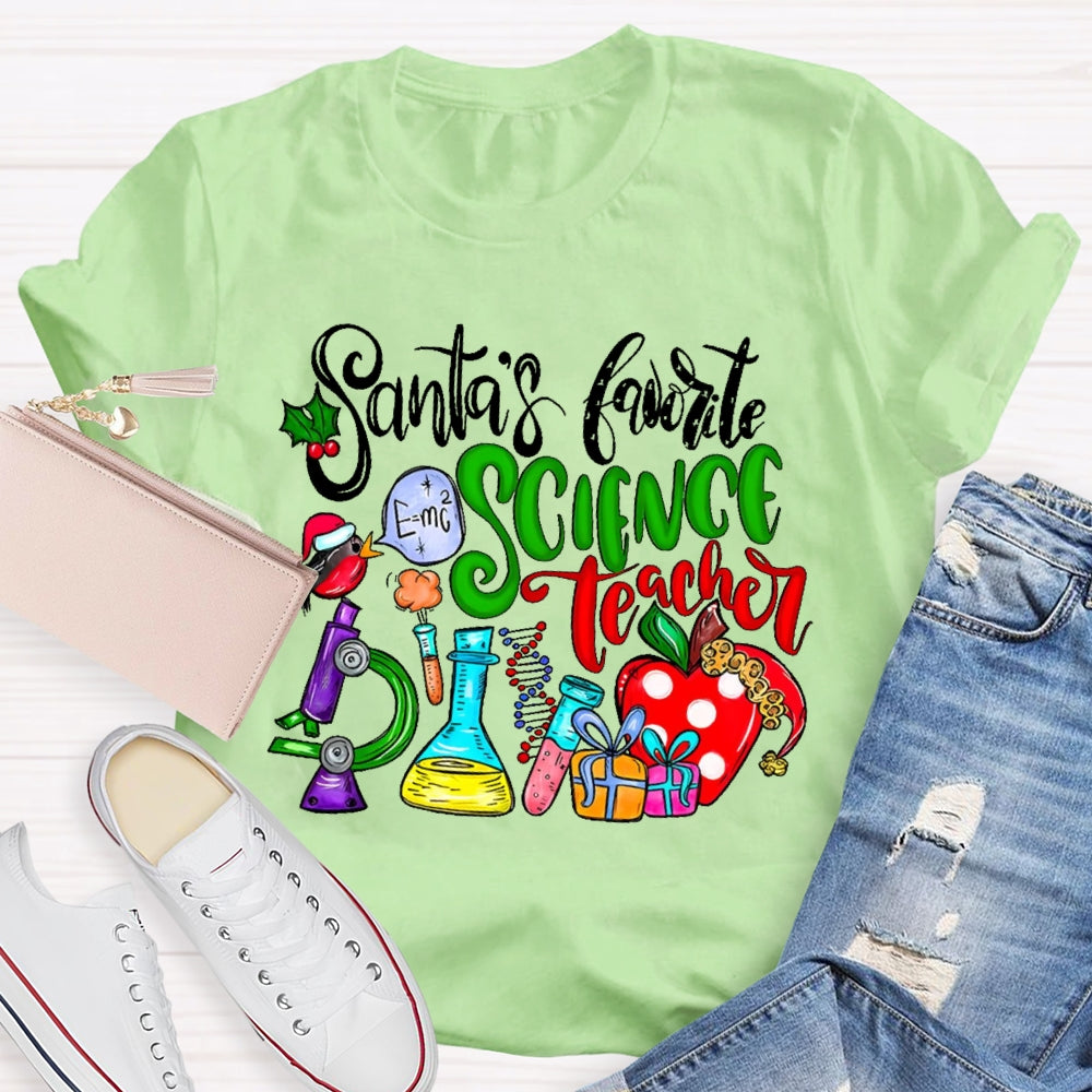 Santa's Favorite Science Teacher T-shirt