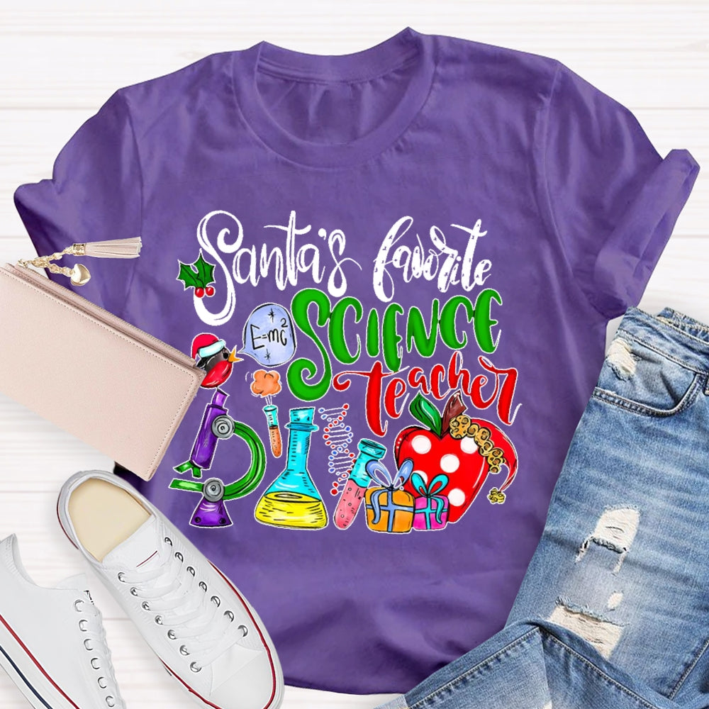 Santa's Favorite Science Teacher T-shirt