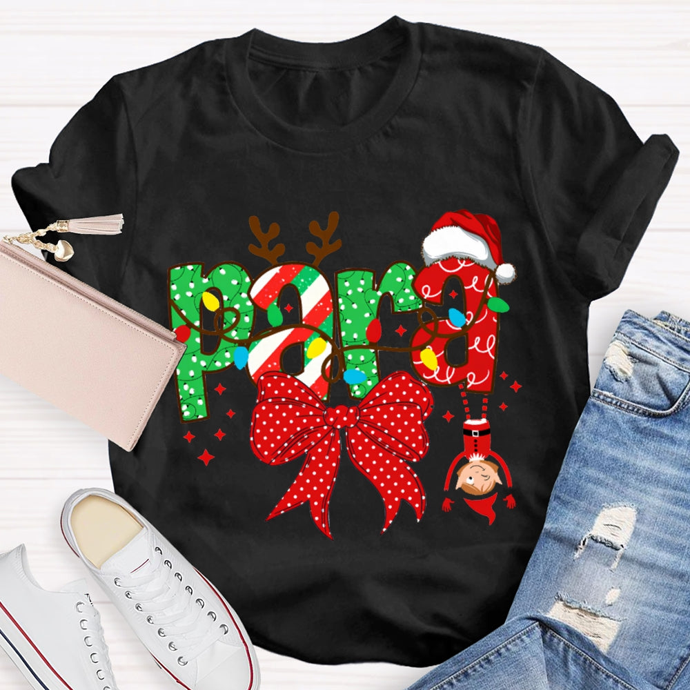 Para Bows And Christmas Lights Christmas T-shirt