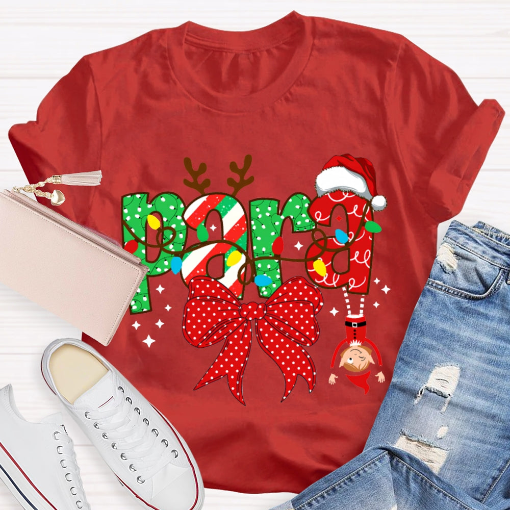 Para Bows And Christmas Lights Christmas T-shirt