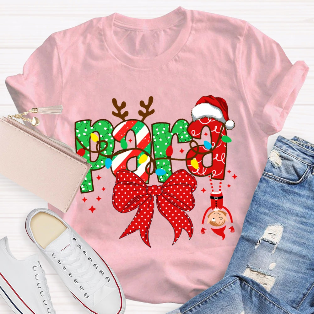 Para Bows And Christmas Lights Christmas T-shirt