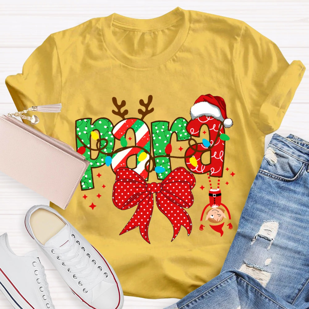 Para Bows And Christmas Lights Christmas T-shirt