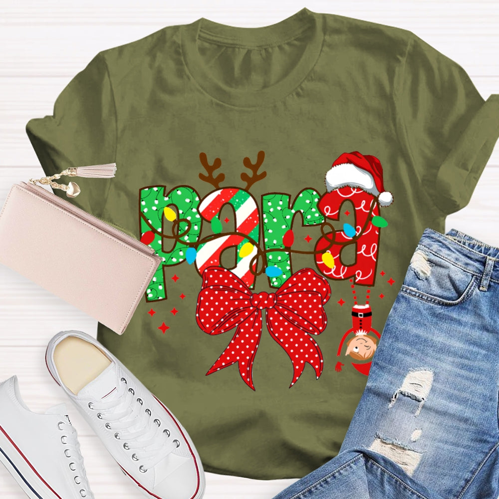 Para Bows And Christmas Lights Christmas T-shirt