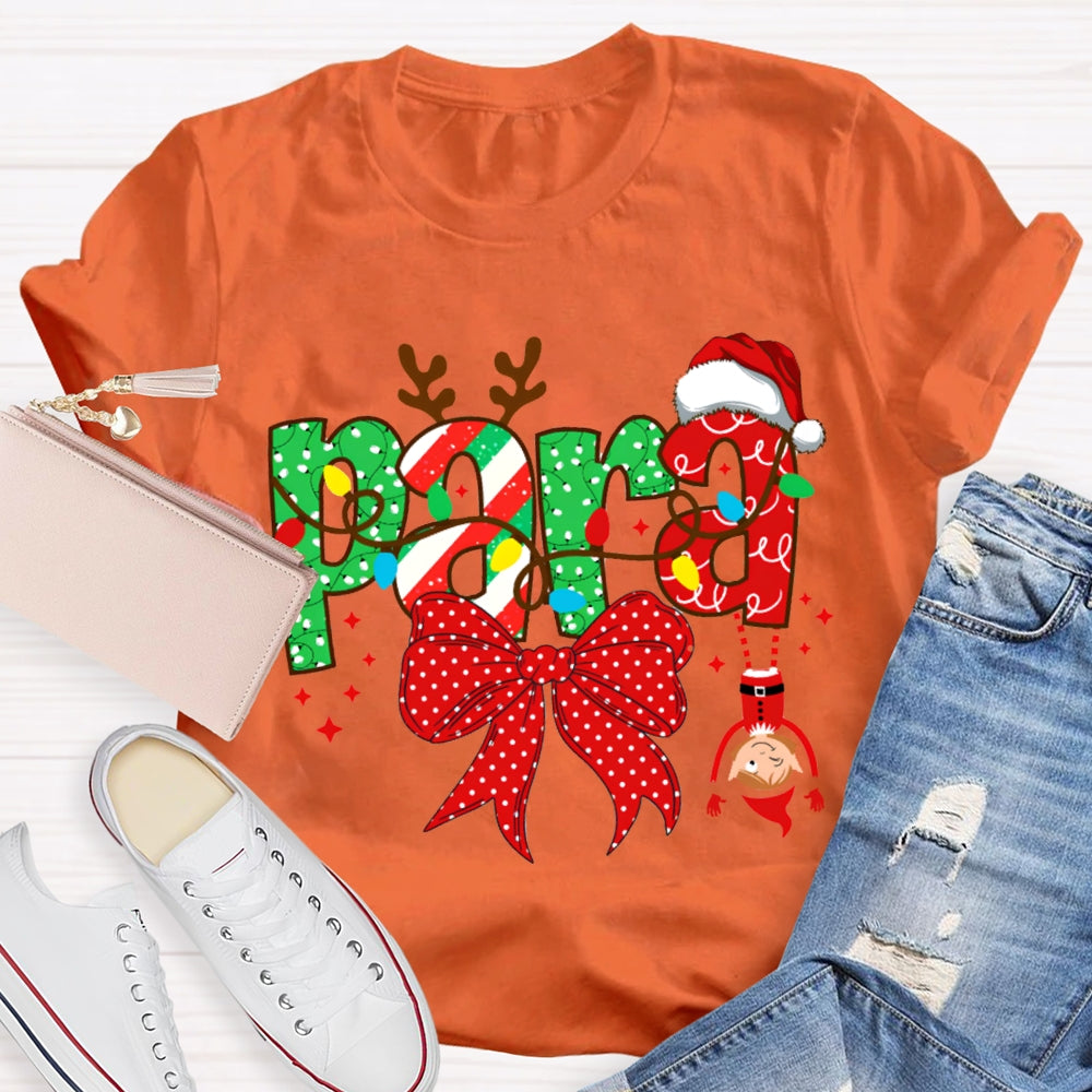 Para Bows And Christmas Lights Christmas T-shirt