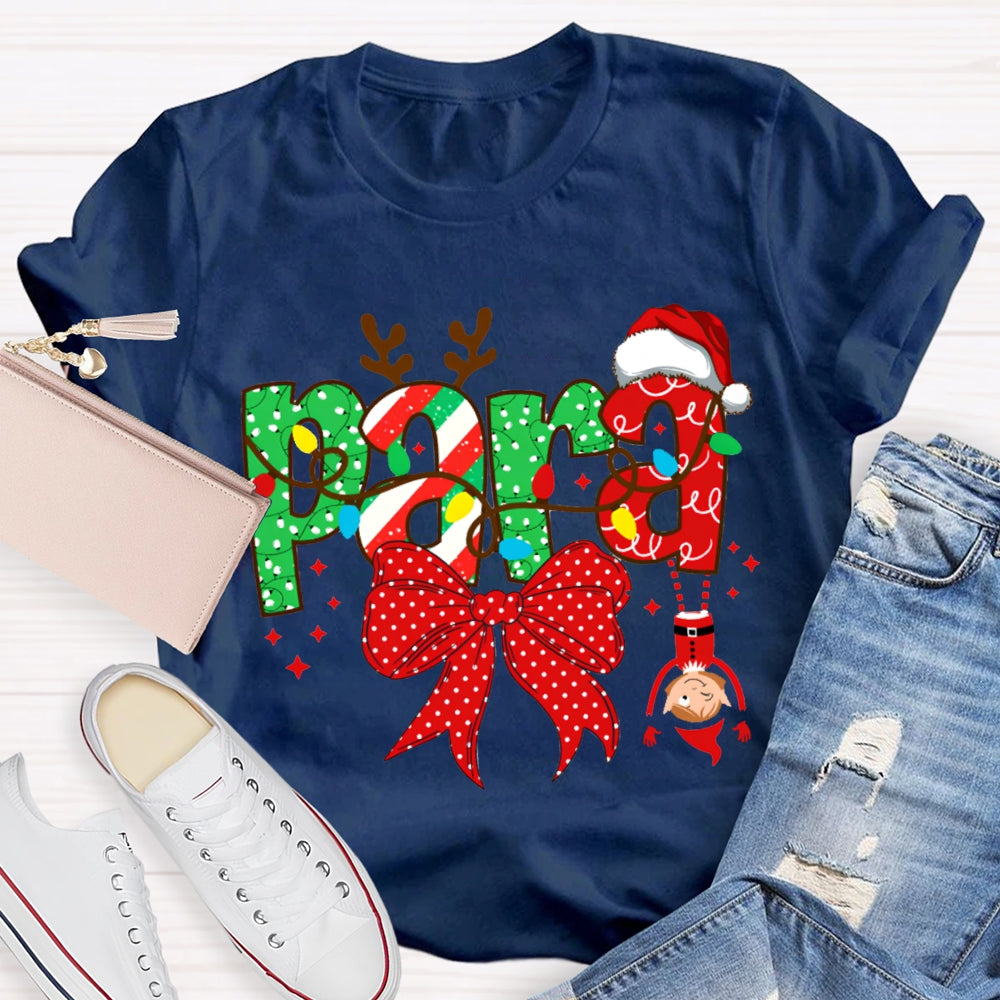 Para Bows And Christmas Lights Christmas T-shirt