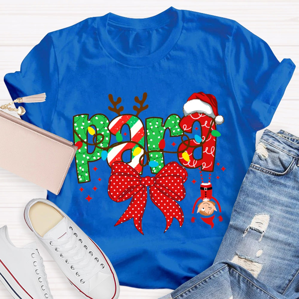 Para Bows And Christmas Lights Christmas T-shirt