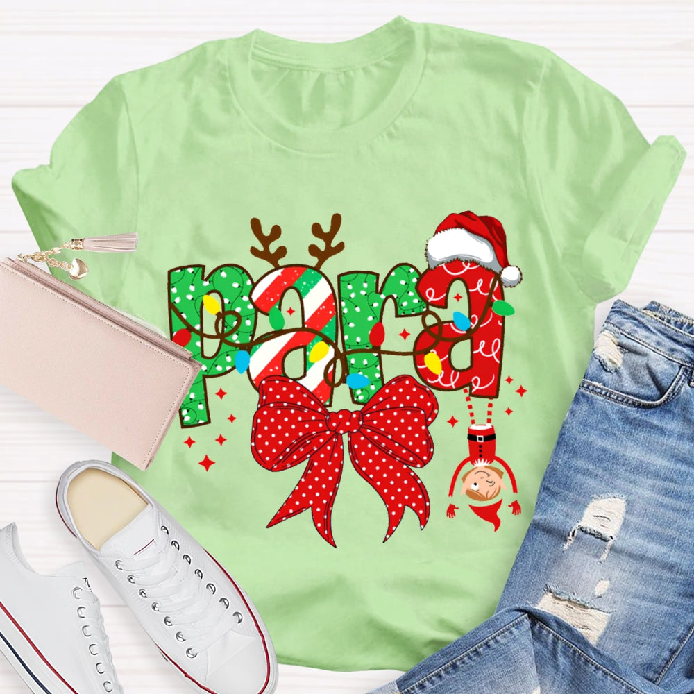 Para Bows And Christmas Lights Christmas T-shirt