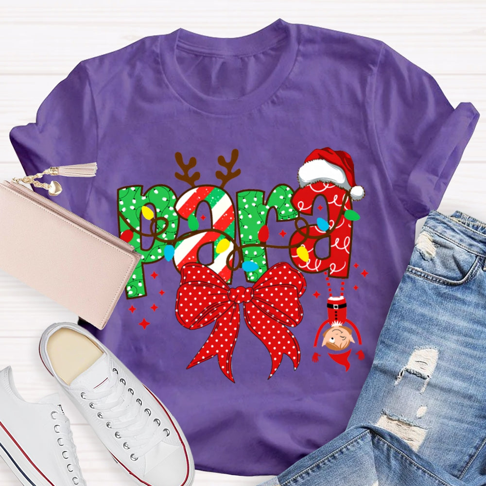 Para Bows And Christmas Lights Christmas T-shirt