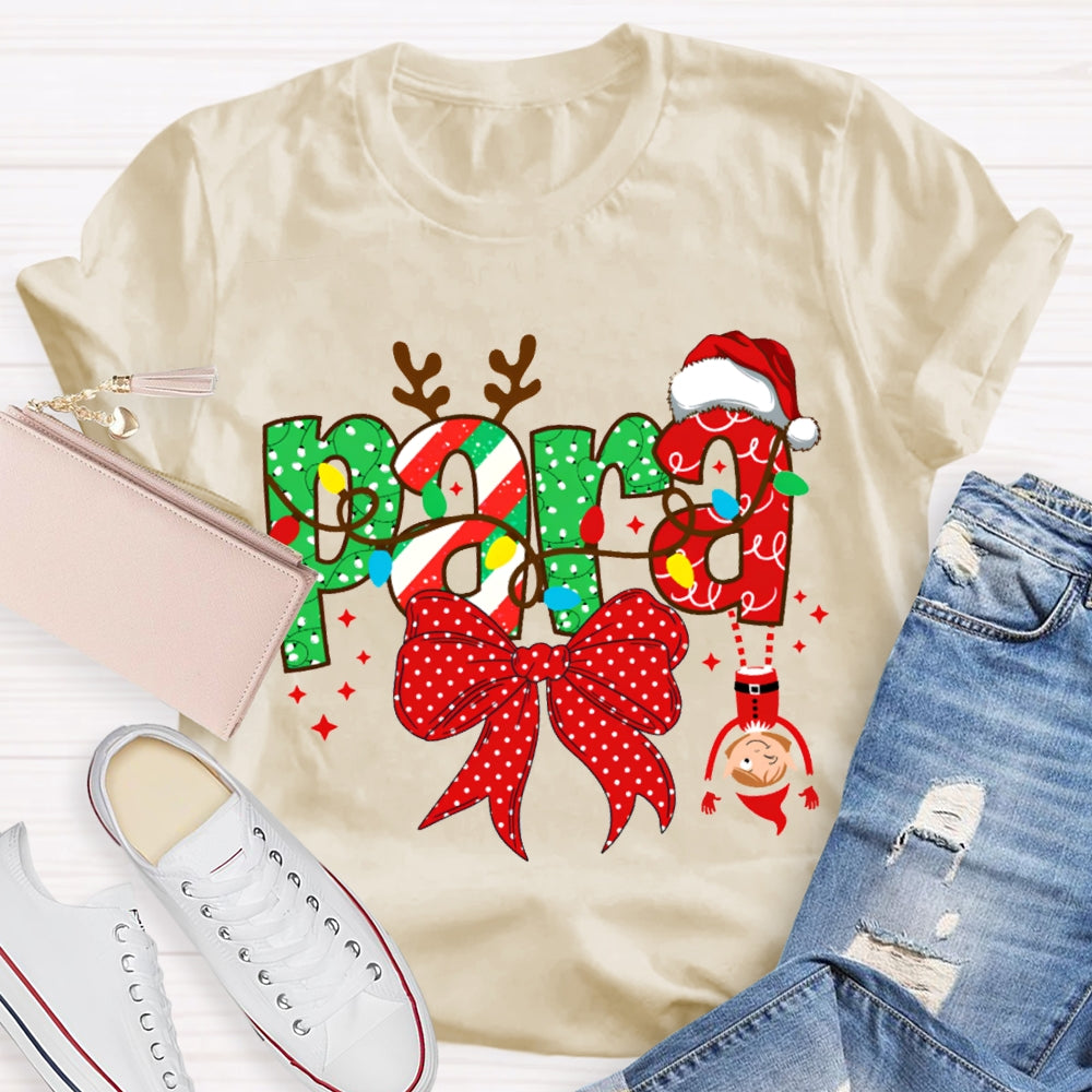 Para Bows And Christmas Lights Christmas T-shirt