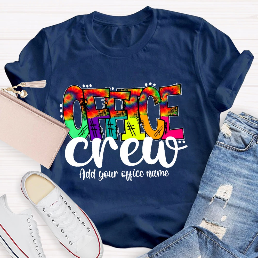 Personalized Office Name Office Crew Colorful Letters T-shirt
