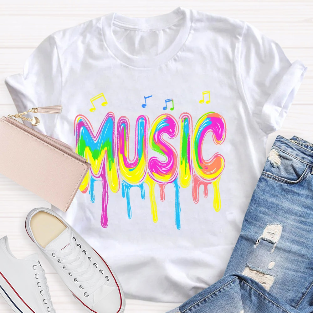 Music Colorful Notes Letters T-shirt