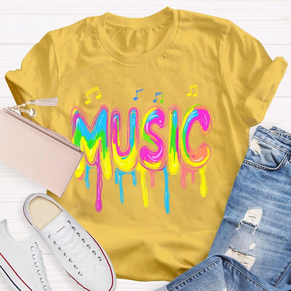 Music Colorful Notes Letters T-shirt