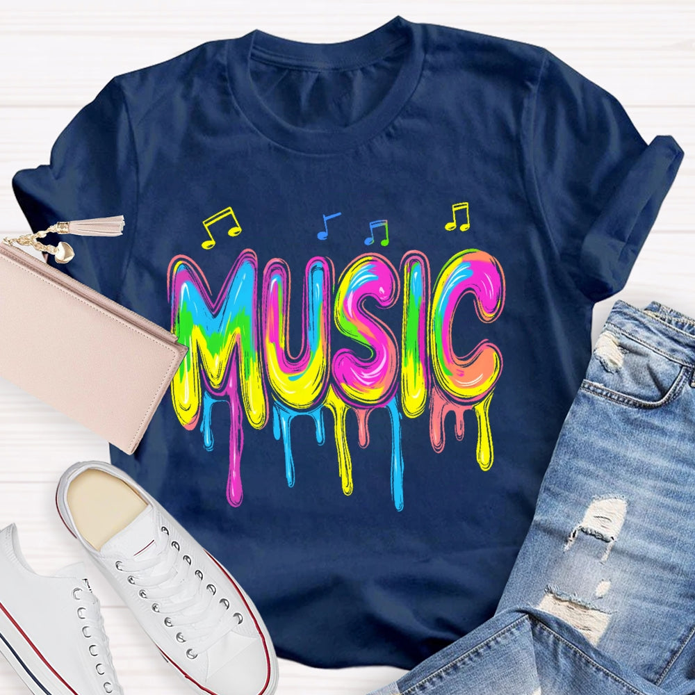 Music Colorful Notes Letters T-shirt