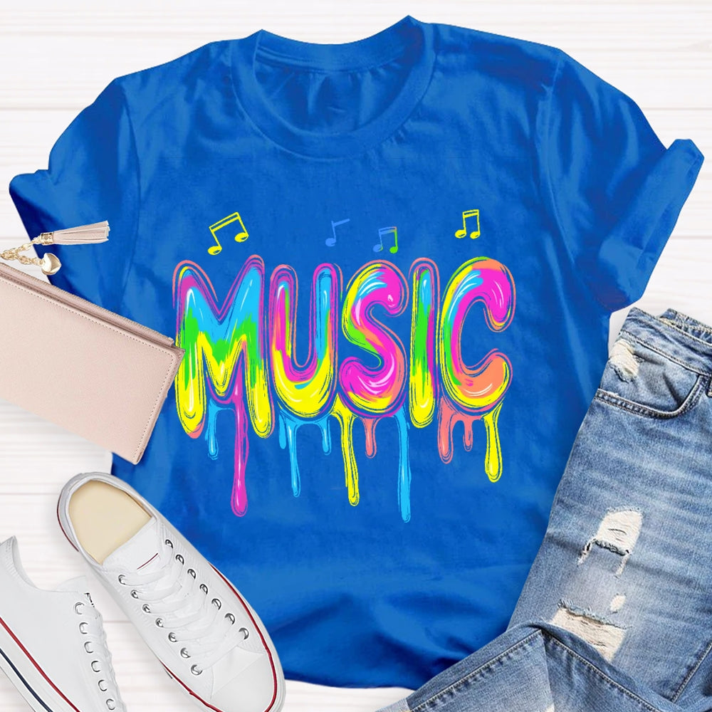 Music Colorful Notes Letters T-shirt