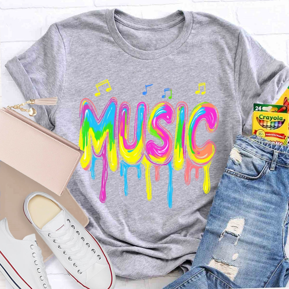 Music Colorful Notes Letters T-shirt