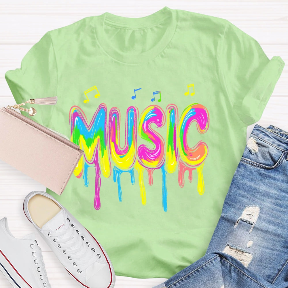 Music Colorful Notes Letters T-shirt