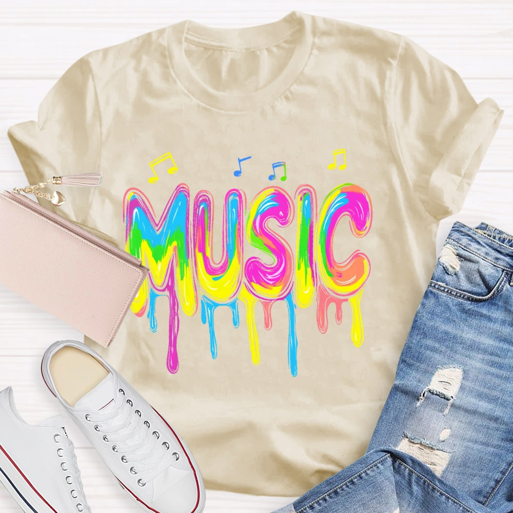 Music Colorful Notes Letters T-shirt