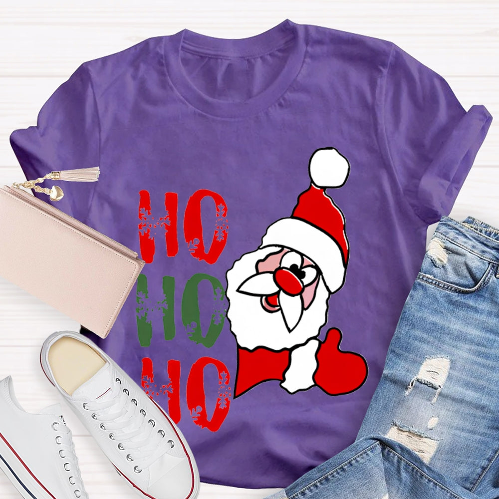 Ho Ho Ho Christmas Snowflakes And Santa Claus T-shirt