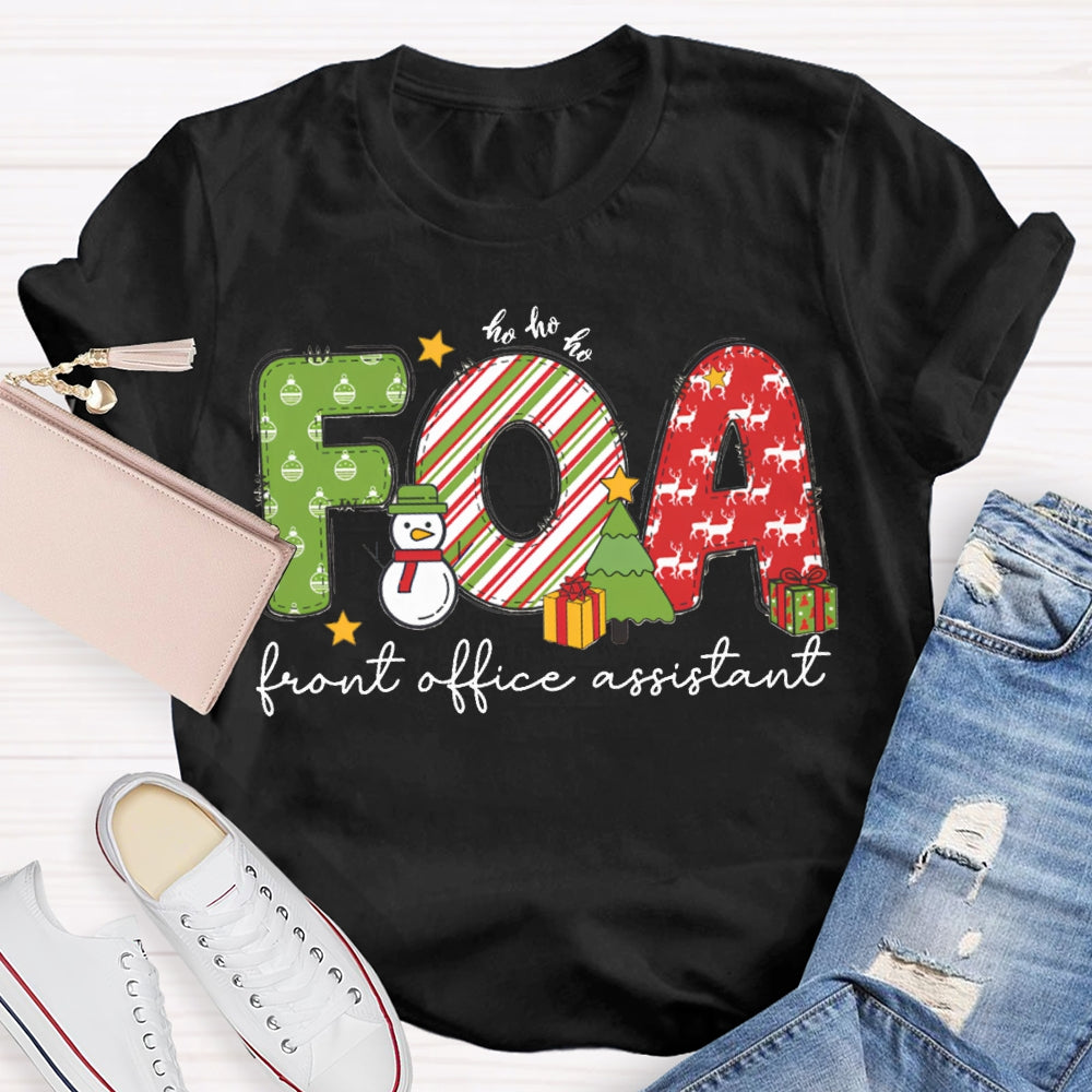 Front Office Assistant Snowman Christmas T-shirt