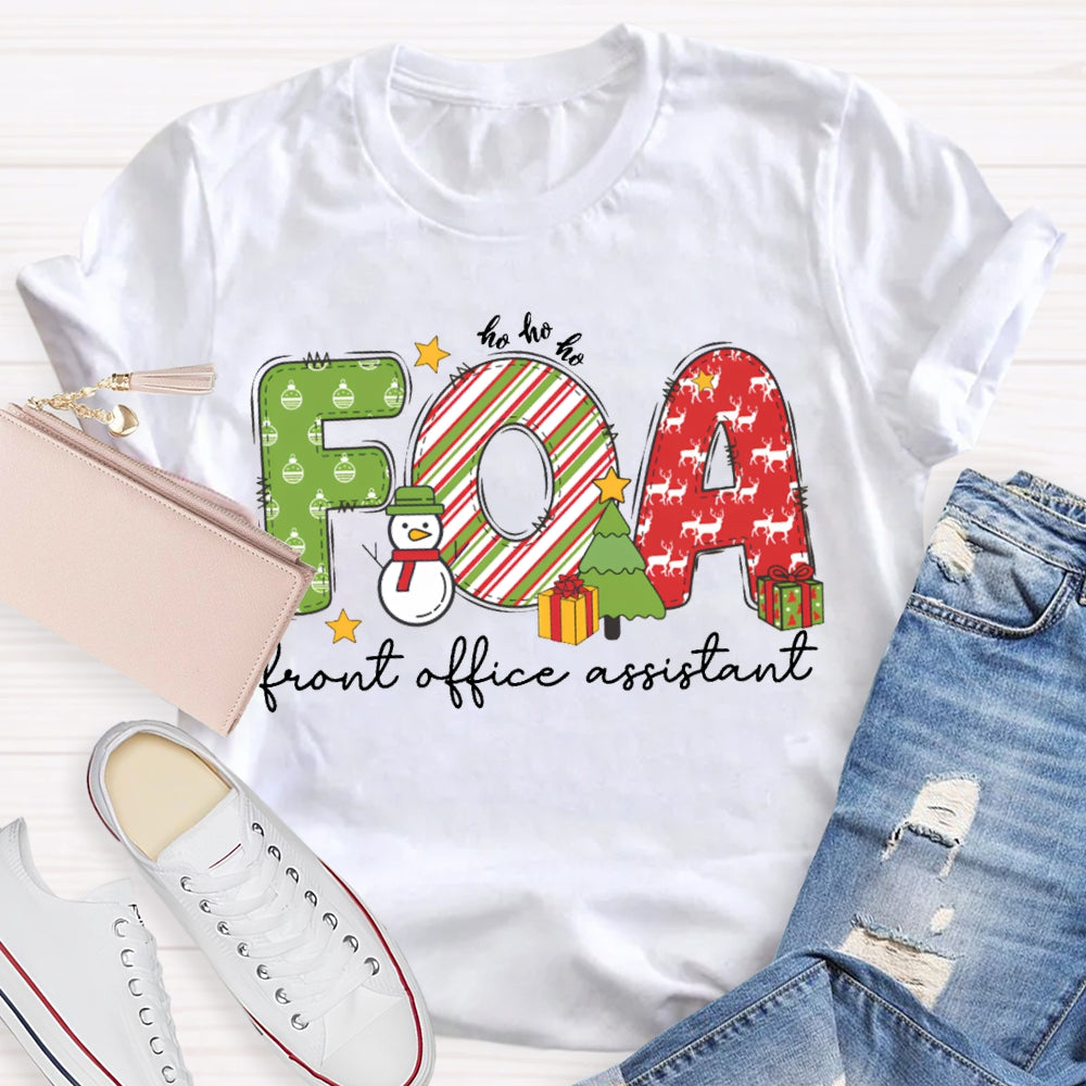 Front Office Assistant Snowman Christmas T-shirt