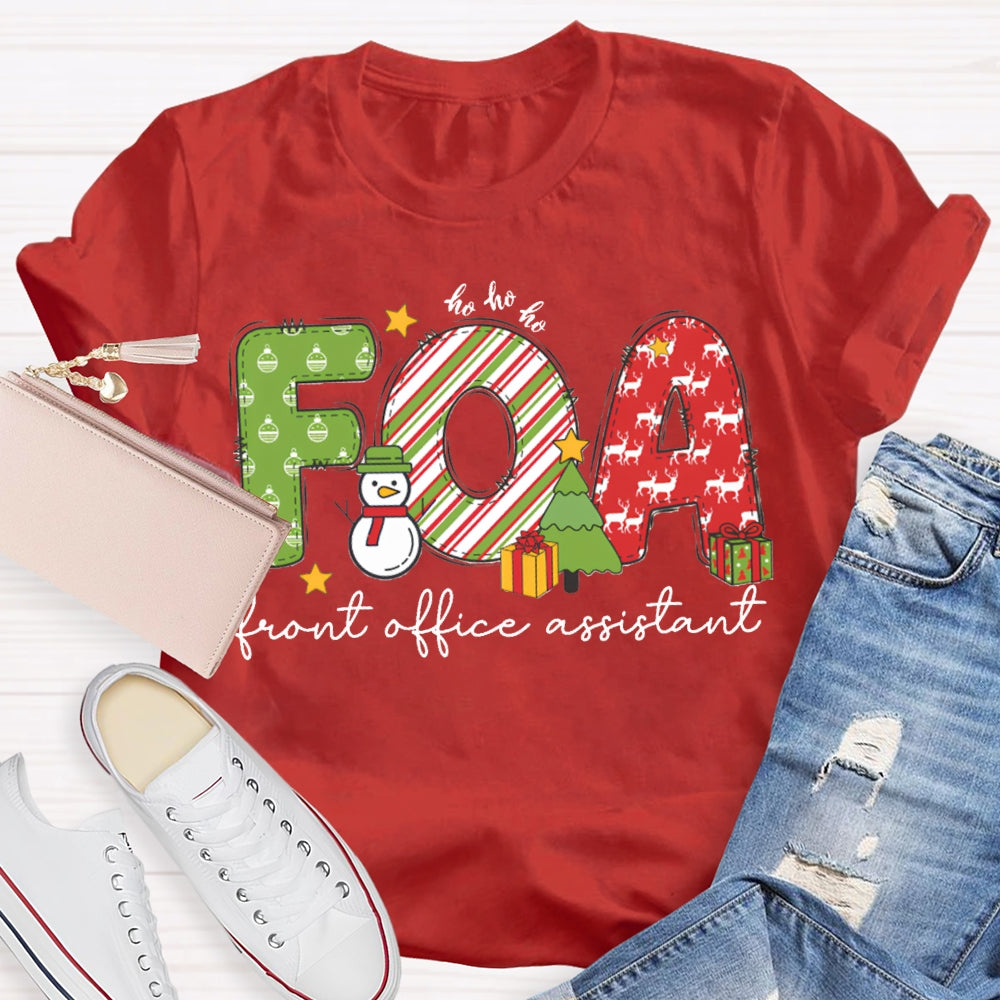 Front Office Assistant Snowman Christmas T-shirt