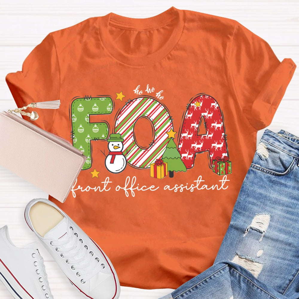 Front Office Assistant Snowman Christmas T-shirt