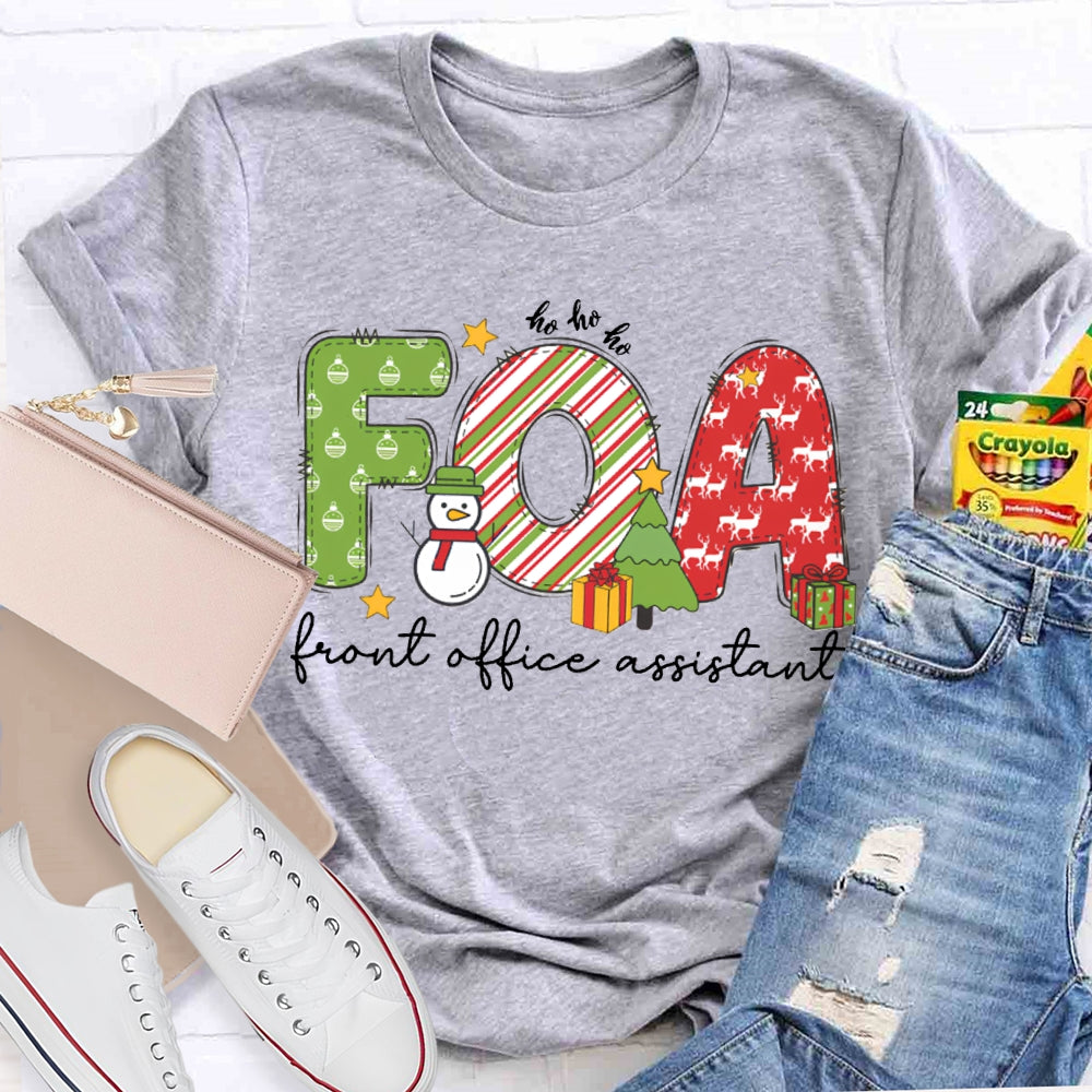 Front Office Assistant Snowman Christmas T-shirt