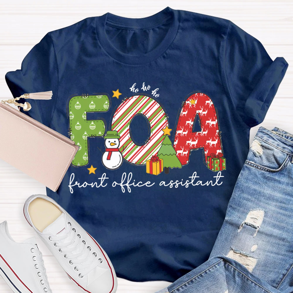 Front Office Assistant Snowman Christmas T-shirt