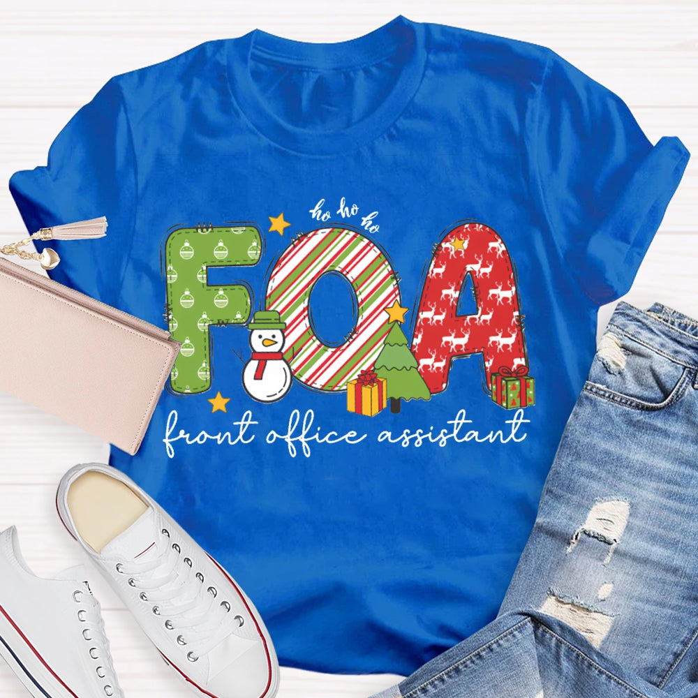 Front Office Assistant Snowman Christmas T-shirt