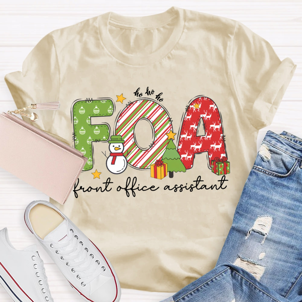 Front Office Assistant Snowman Christmas T-shirt