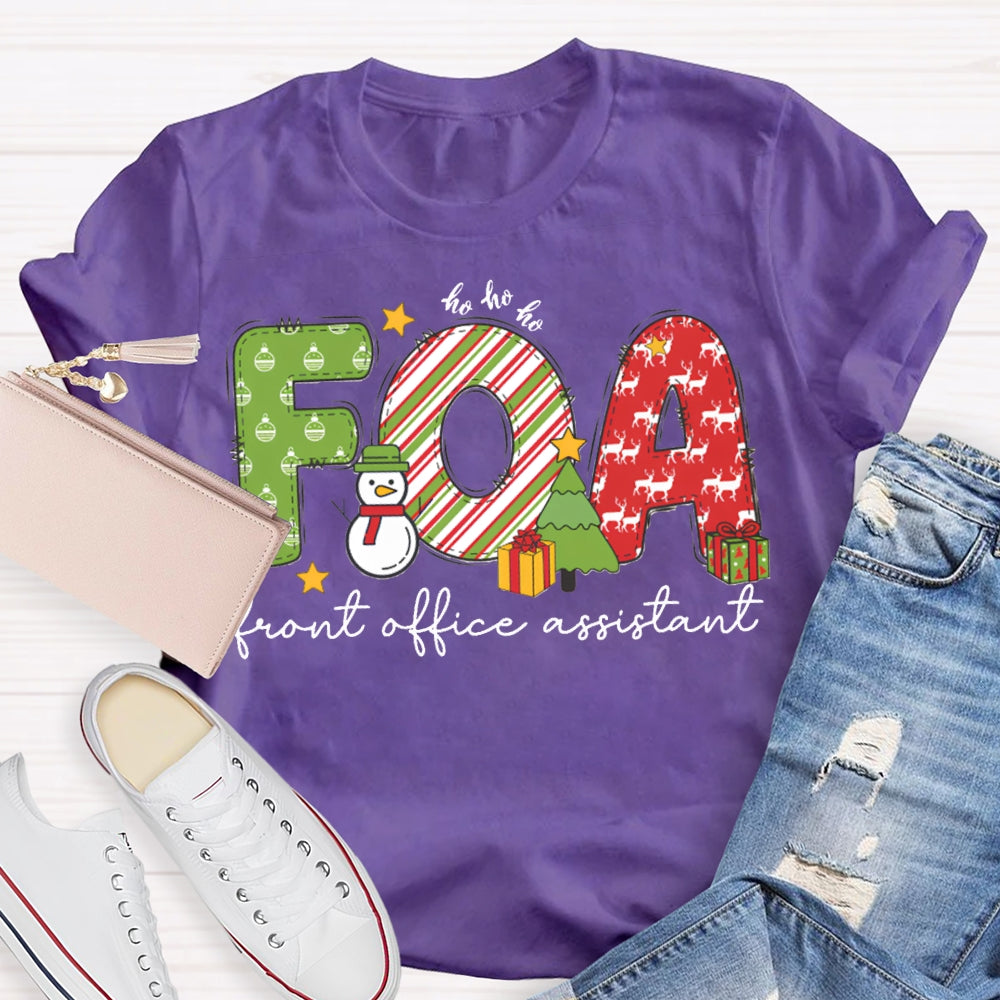 Front Office Assistant Snowman Christmas T-shirt
